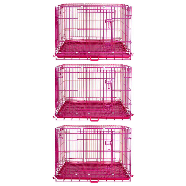 24-42" Collapsible Pink Dog Crate RED24-42