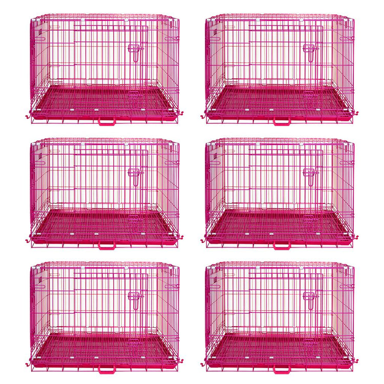 24-42" Collapsible Pink Dog Crate RED24-42