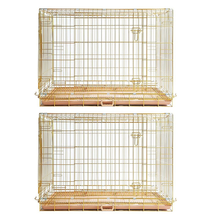 24-42" Collapsible Copper Gold Dog Crate GLD24/30/36/42
