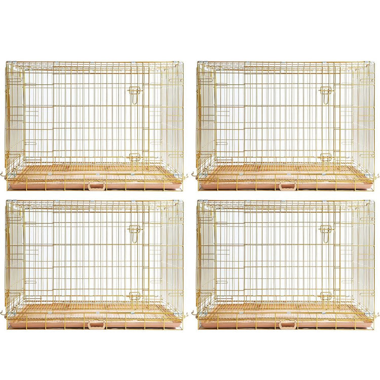24-42" Collapsible Copper Gold Dog Crate GLD24/30/36/42