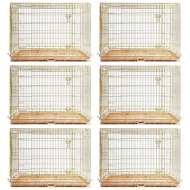 24-42" Collapsible Copper Gold Dog Crate GLD24/30/36/42