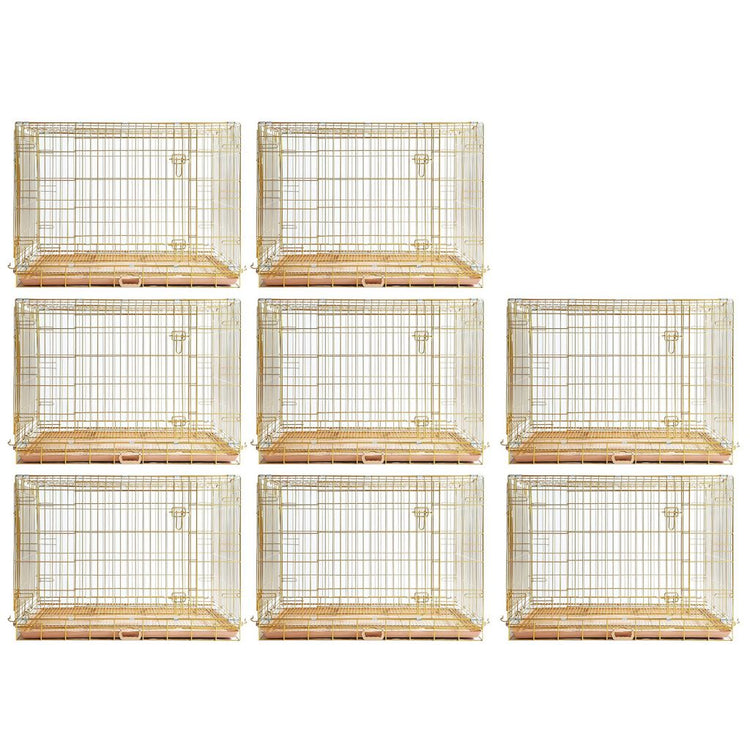 24-42" Collapsible Copper Gold Dog Crate GLD24/30/36/42