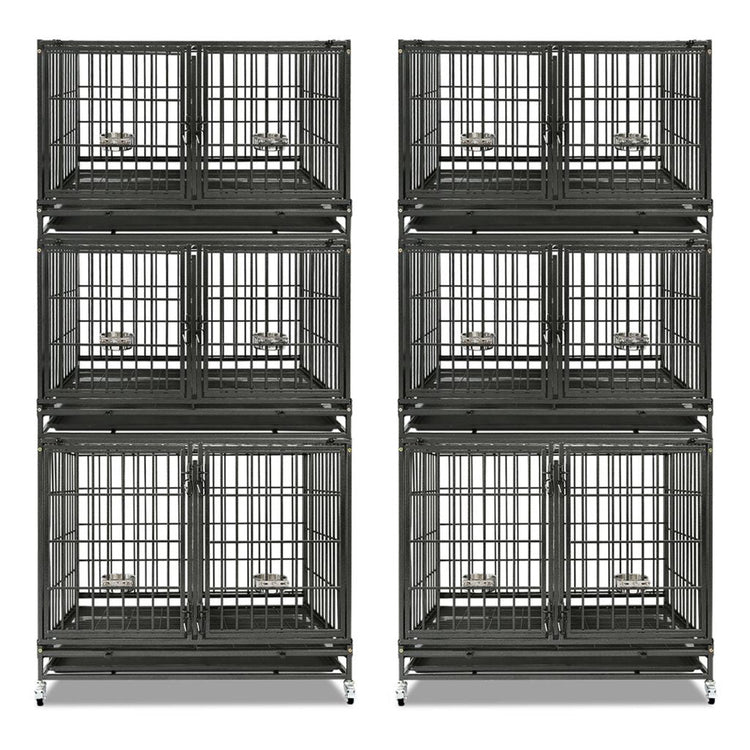 43" Three-Tier Foldable Dog Crate 43TTS