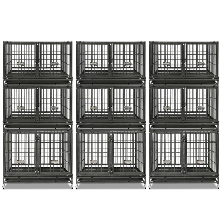 43" Three-Tier Foldable Dog Crate 43TTS