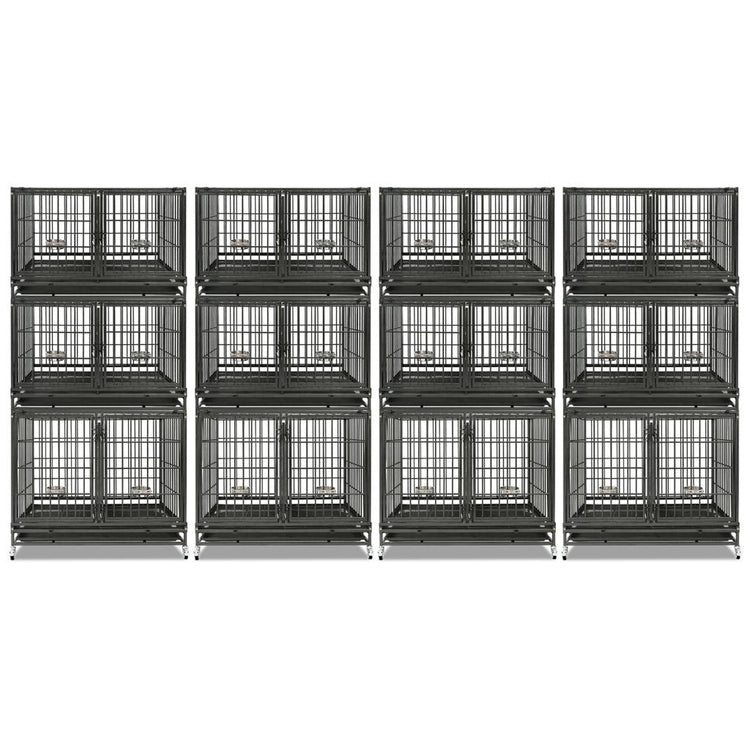 43" Three-Tier Foldable Dog Crate 43TTS