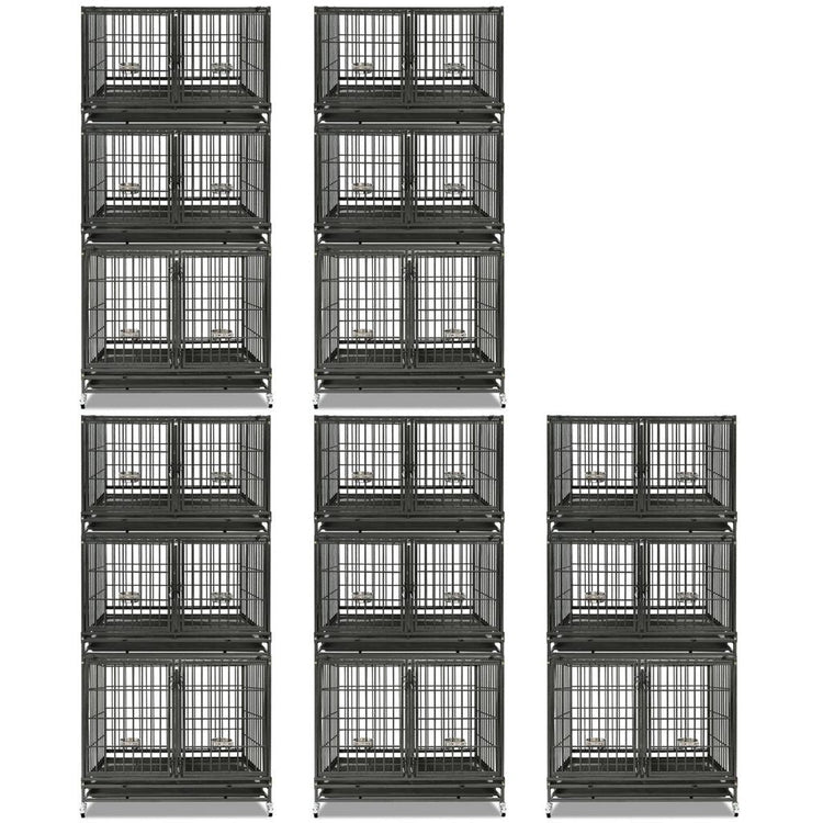43" Three-Tier Foldable Dog Crate 43TTS