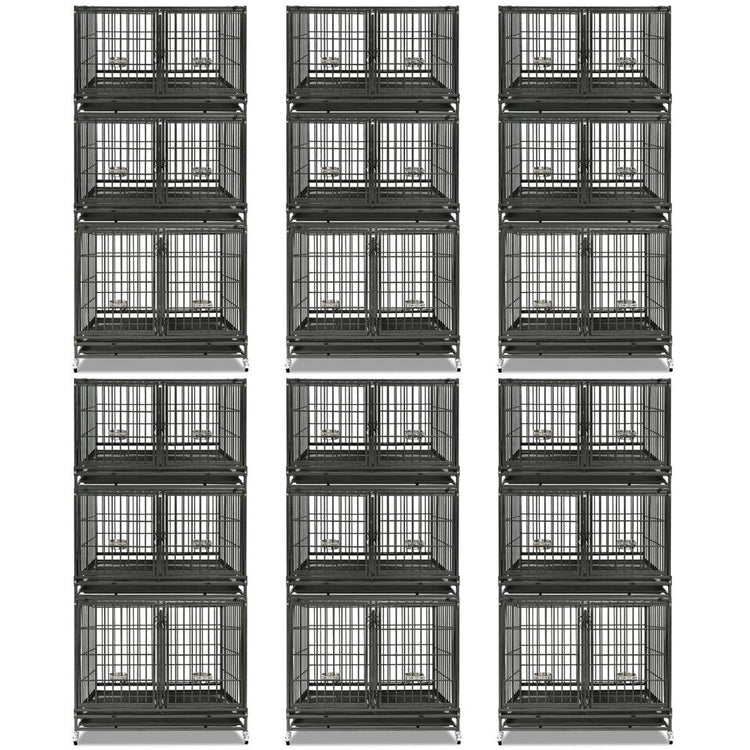 43" Three-Tier Foldable Dog Crate 43TTS