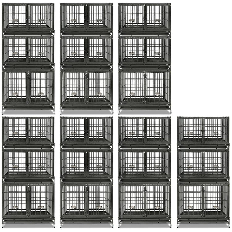 43" Three-Tier Foldable Dog Crate 43TTS