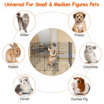 Small Animal Playpen with Door Dog Metal Playpen Small Medium Kitten Puppy Guinea Pig Rabbit Kennel Small Animal Cage Metal Wire Fence For Indoor Outd