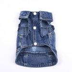 Pet Dog Cat Blue Denim Jeans Jacket Coat Vest