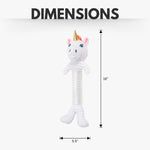 Country Living Thermoplastic Rubber Skinny Unicorn Corduroy Plush Dog Toy – with Squeaker & Crinkle Paper