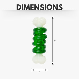 Country Living Bone-a-Treat Dog Chew Toy – Orange Bulged Balls & Green Spiral Ring