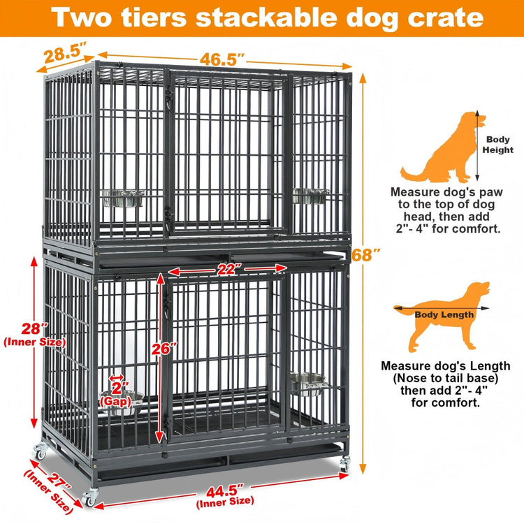 47" Heavy Duty Dog Cage for XL/XXL Dogs 471D02