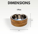 Country Living Stainless Steel Dog Bowl with Cylindrical Mango Wood Holder