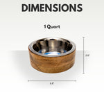 Country Living Stainless Steel Dog Bowl with Cylindrical Mango Wood Holder