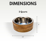 Country Living Stainless Steel Dog Bowl with Cylindrical Mango Wood Holder
