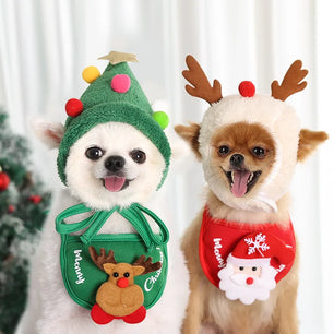 Christmas Pet Clothes with Colorful Ball, Dog Hat & Cartoon Accessories