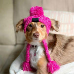 Autumn Winter Warm Knitted Pet Hats With Fluffy Ball