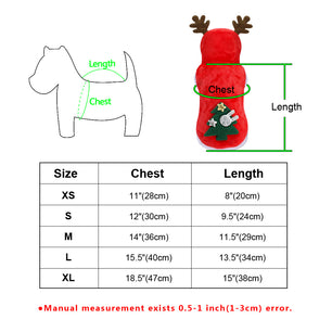 Christmas Santa Dog & Cat Costumes for Small Dogs, Pug & Chihuahua Hoodie