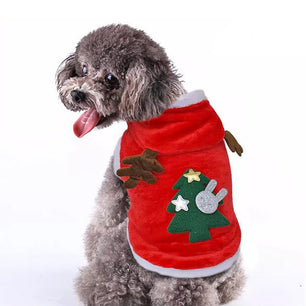 Christmas Santa Dog & Cat Costumes for Small Dogs, Pug & Chihuahua Hoodie