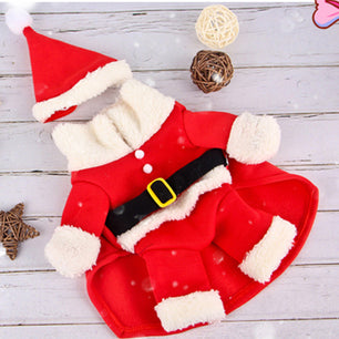 Christmas Santa Costume for Dogs & Cats, Funny Winter Pet Outfit