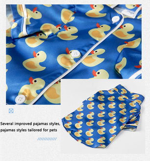 Pet Silk Duck Pajamas