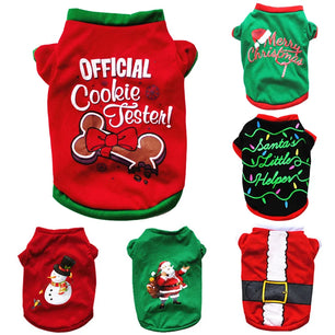 Christmas Cotton Dog Vest/Shirt for Small & Medium Dogs, Puppy Costume
