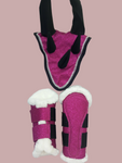 Pink Horse Dragon Saddle Pad, Ear Bonnet & Horse Boot Set