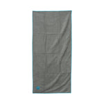 Country Living Large Gray Microfiber Dog Bath Towel with Teal Embroidered Paw Print