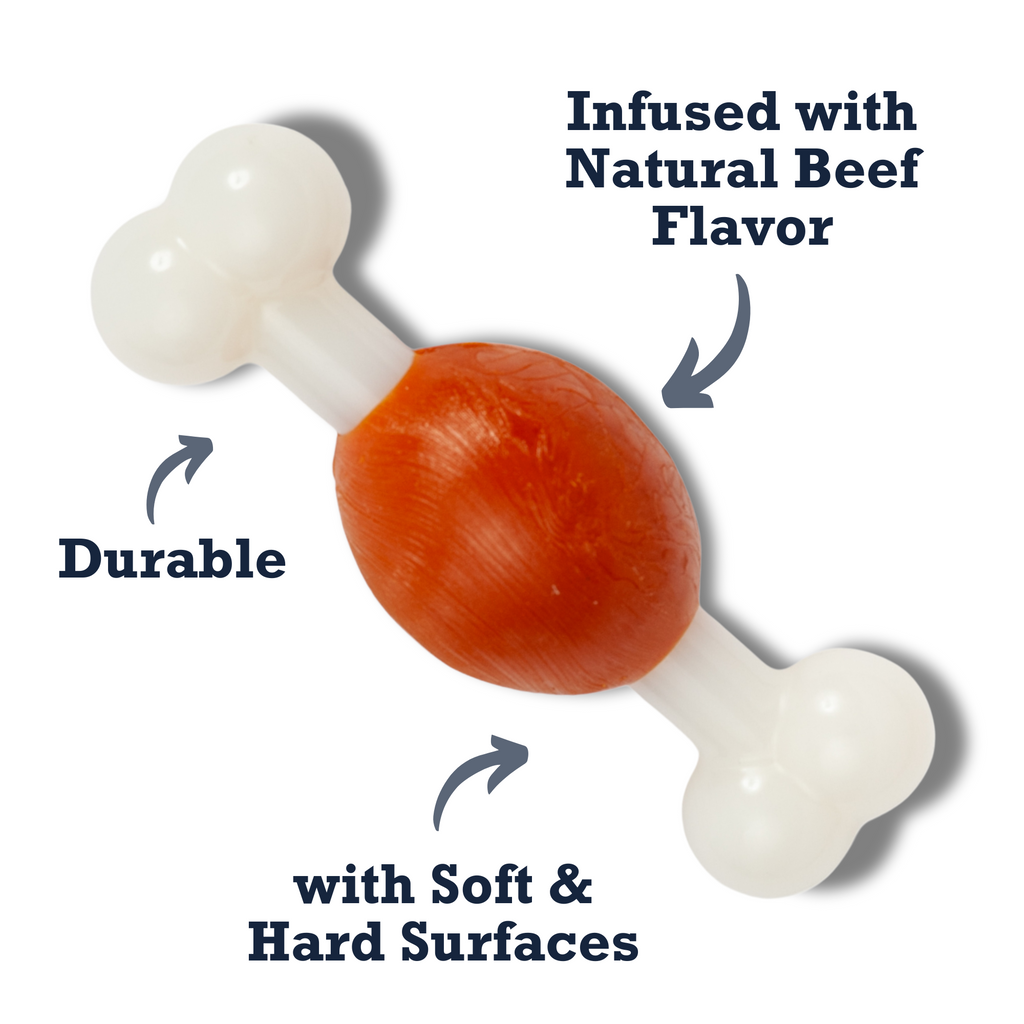 Country Living TPR & Nylon Bone Dog Chew Toy - Beef-Flavored, Ideal for Small Dogs