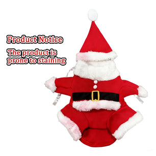 Funny Christmas Pet Costume – Santa Outfit for Dogs & Cats, Warm Winter Clothes