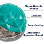 Country Living Geometric Textured Ball Dog Chew Toy, Interactive Rubber Toy for Mental Stimulation – Small