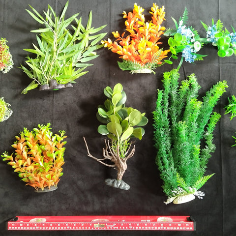 Premium Artificial Aquarium Plant Package for Fish Tank, Small Garden