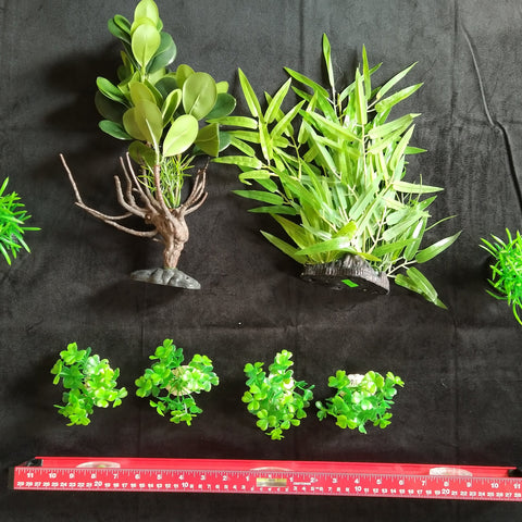 Premium Artificial Aquarium Plant Package for Fish Tank, Tall and Short