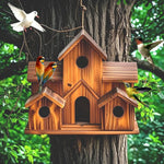 DecorBites™ Handmade 6-Hole Hanging Bird House