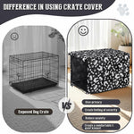 kefit Dog Crate Cover Kennel Cover Black/Paw 42 inch Size 42