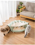 Collapsible Removable Cat Tunnel Tube With Cat Bed Set