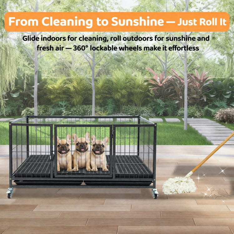 42" Stackable Dog Crate 43S+WHLP02