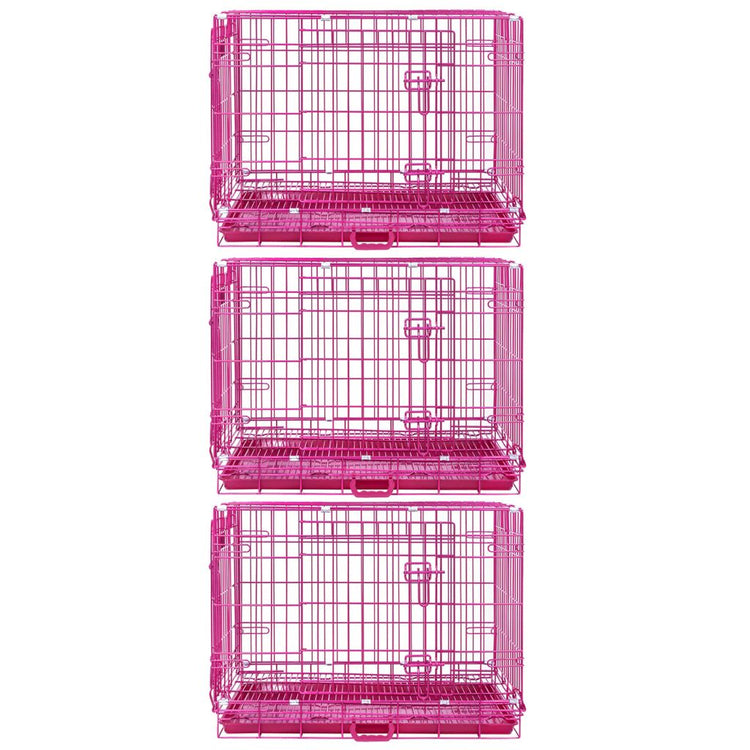 24-42" Collapsible Pink Dog Crate RED24-42