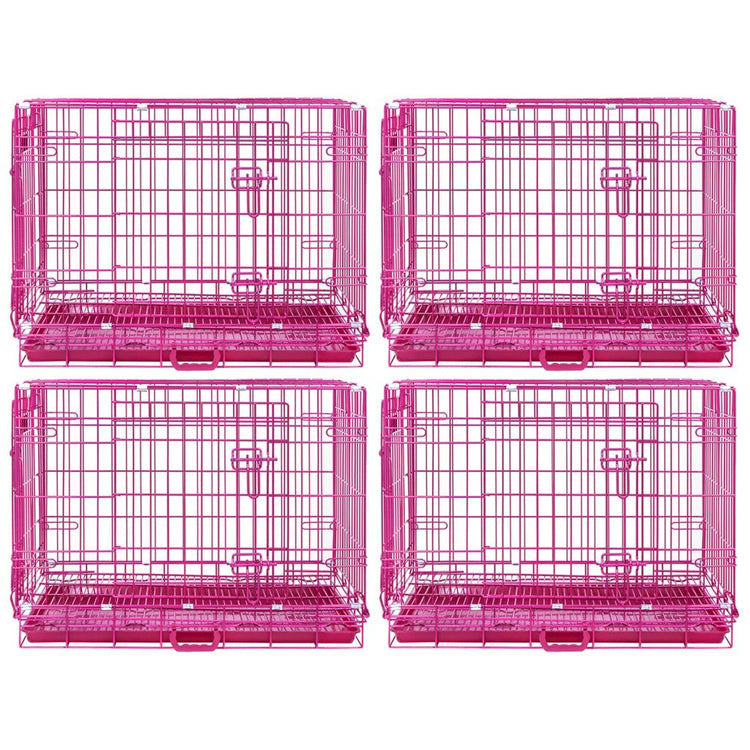 24-42" Collapsible Pink Dog Crate RED24-42